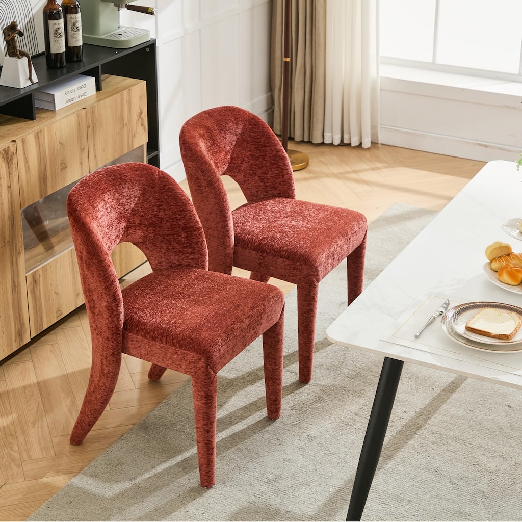 GDFStudio - Marlowe Contemporary Chenille Dining Chair Set