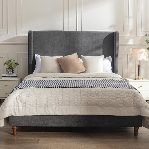Tall metal bed frame with headboard discount