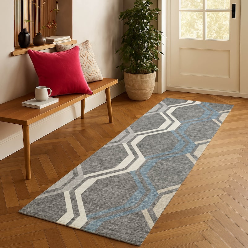 Machine Washable Indoor/ Outdoor Contemporary Dimensions Chantille Rug