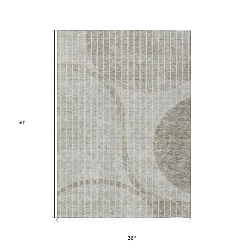 HomeRoots Striped Transitional Rectangle Outdoor Rug