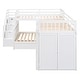preview thumbnail 19 of 30, Twin-Twin over Full L-Shaped Bunk Bed With 3 Drawers, Portable Desk and Wardrobe