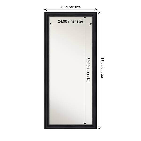 NonBeveled Wood Full Length Floor Leaner Mirror Astor Frame On