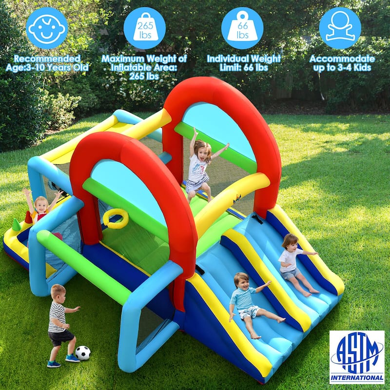 Gymax Inflatable Bounce House Kids Bouncy Jumping Castle w/ Dual