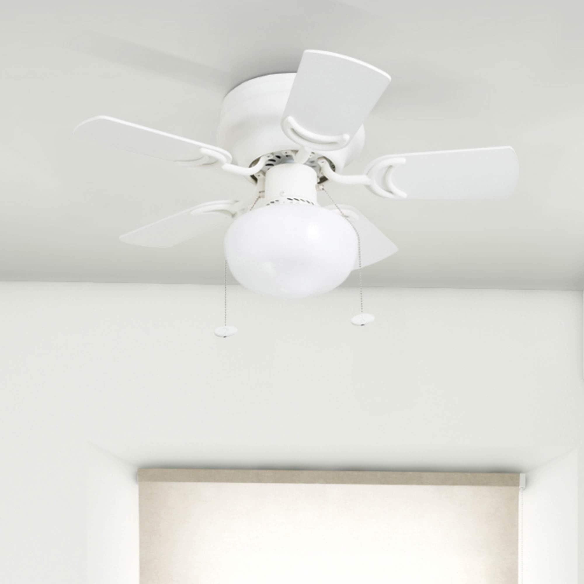 28" Prominence Home Hero White LED Indoor Ceiling Fan with Pull Chain