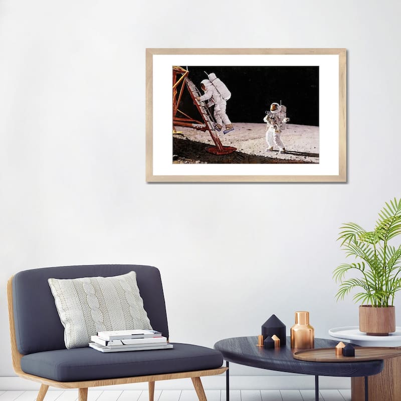 iCanvas "The Final Impossibility Man's Tracks on the Moon" by Norman Rockwell