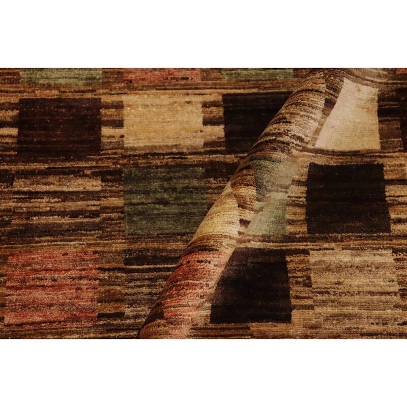 Chromatic Mosaic Gabbeh Hand Knotted Wool Rug