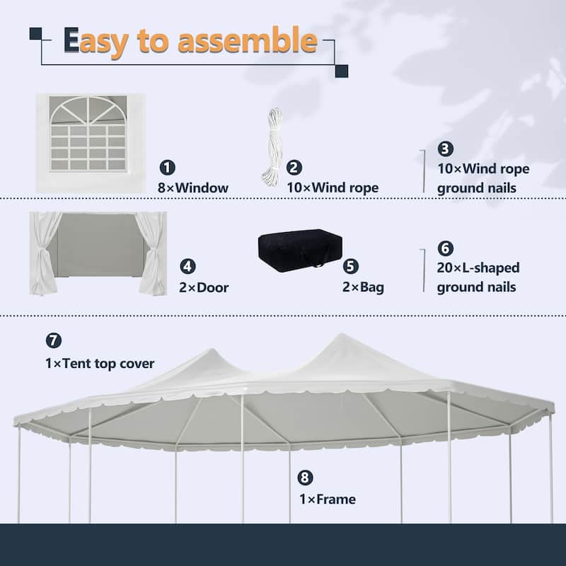 GDFStudio - Nashua Waterproof Event Protection Outdoor Gazebo Pavilion Shelter Tent