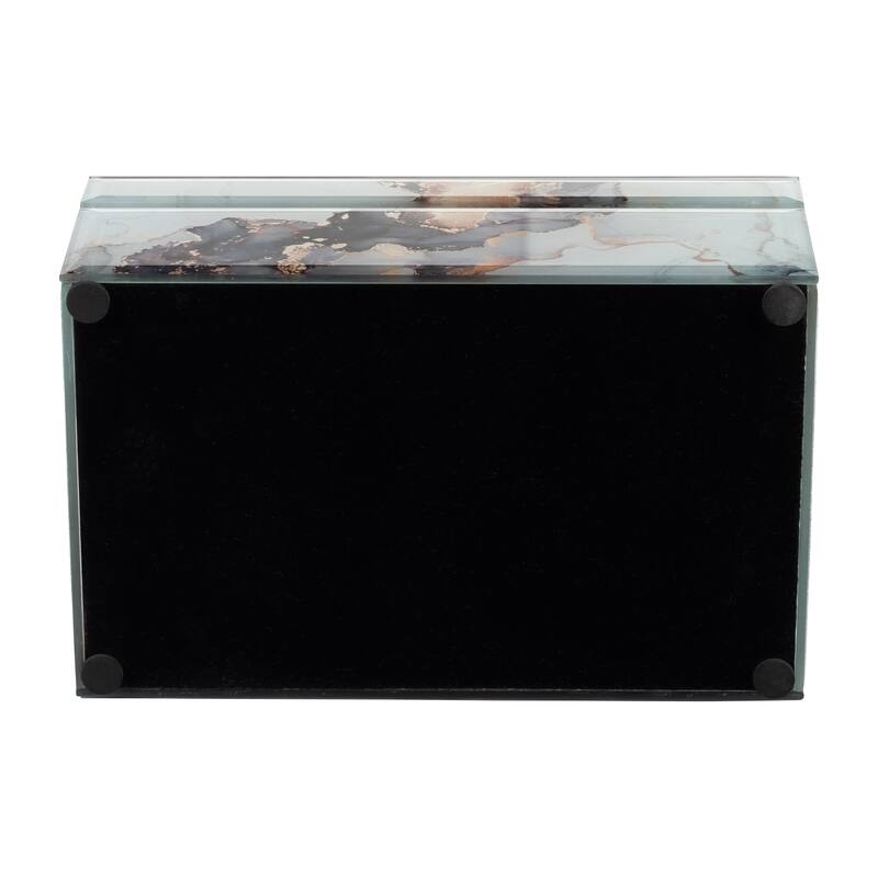Modern Statement Decorative Box with Abstract Finish and Lid