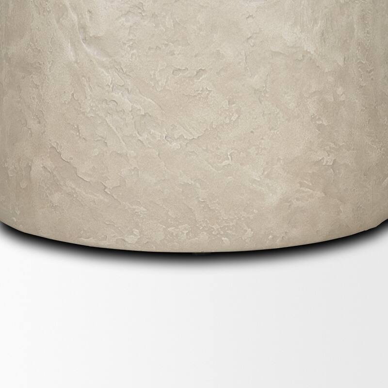 Mesa Round Stone Finish Pillar Accent Table