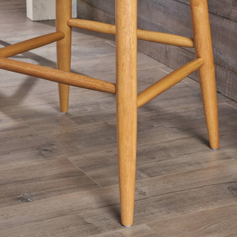 Modern Set of 2 Bar Stools with Backrest, Padded Seats, Solid Wood Frame for Bar Dining Room Living Room and Café