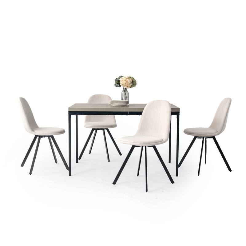 Modern Mid Century Kitchen Table, 47in Farmhouse Rectangular Walnut Dining Table for Dining Room,Apartment, Brown