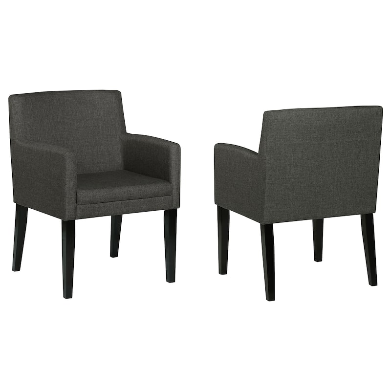 Catherine Grey Upholstered Dining Arm Chair (Set of 2) - Set of 2 - Grey - Short