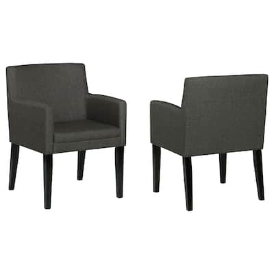 Catherine Grey Upholstered Dining Arm Chair (Set of 2)