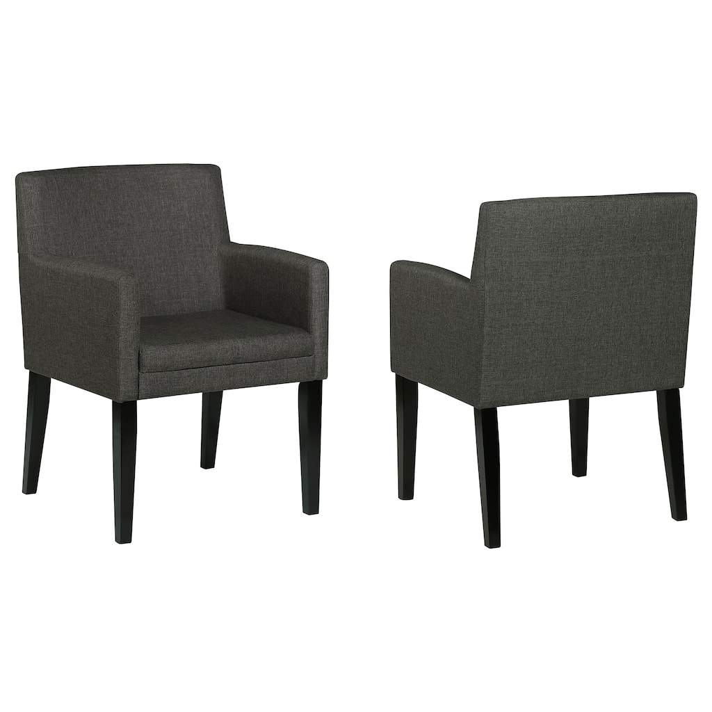 Catherine Grey Upholstered Dining Arm Chair (Set of 2)
