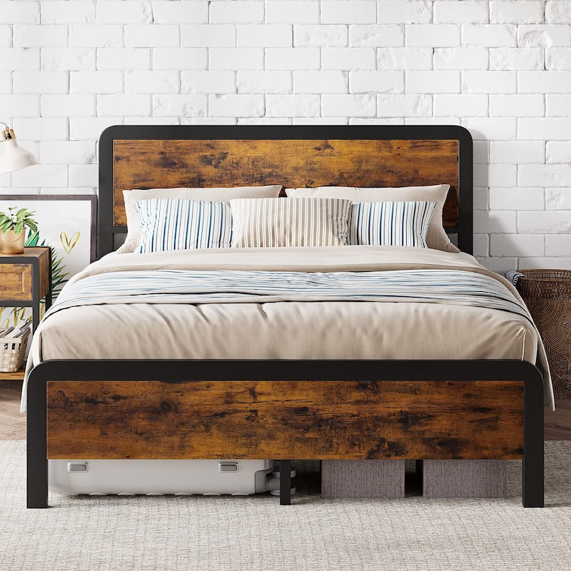 Bed Frame Platform - Brown - Queen
