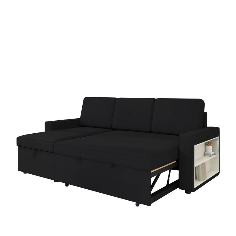 L-Shaped Couch Convertible Sofa Bed with Storage Chaise