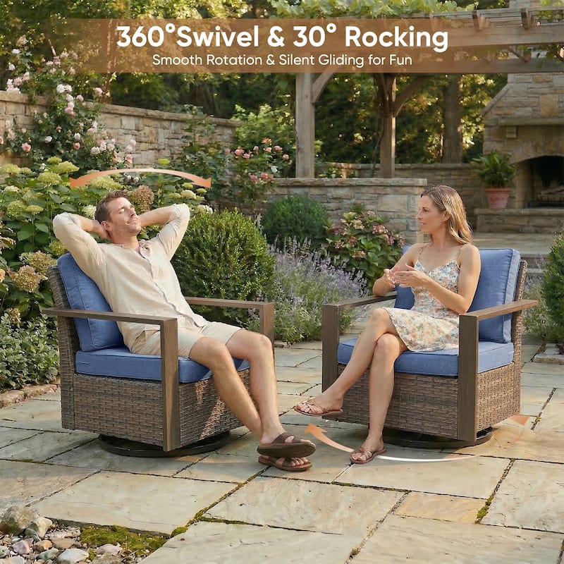 Gymojoy All-Weather Outdoor Sofa Swivel Chair Ottoman Sets