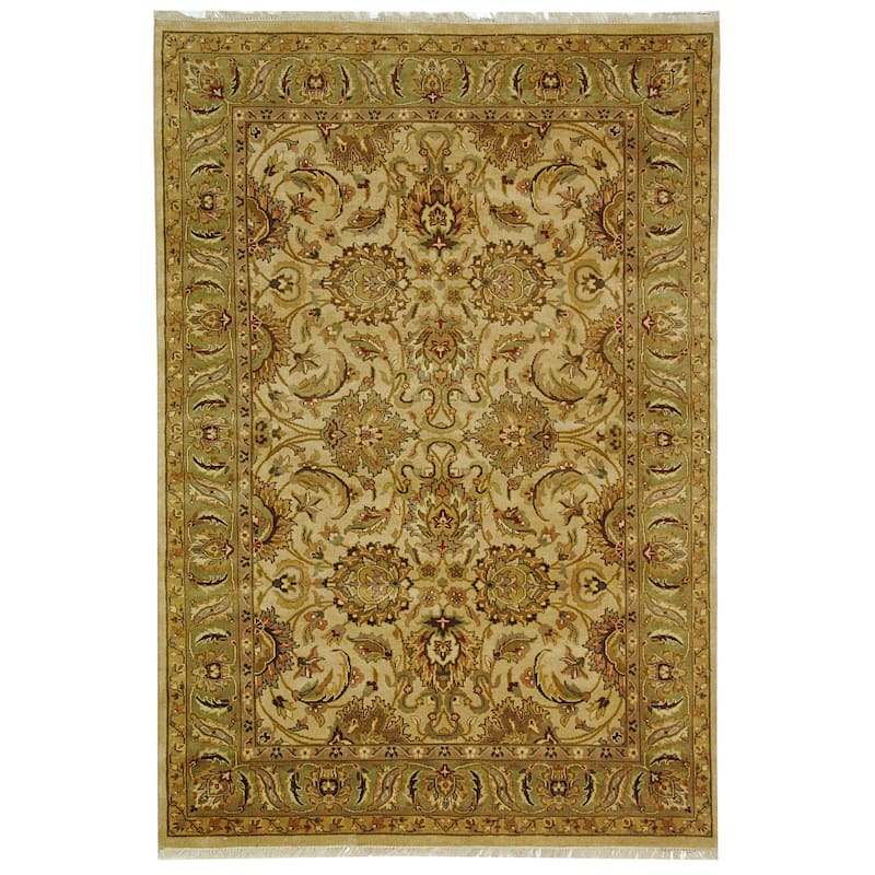 SAFAVIEH Hand-knotted Dynasty Palina Traditional Oriental Wool Rug with - 5' x 8' - Beige/Ivory