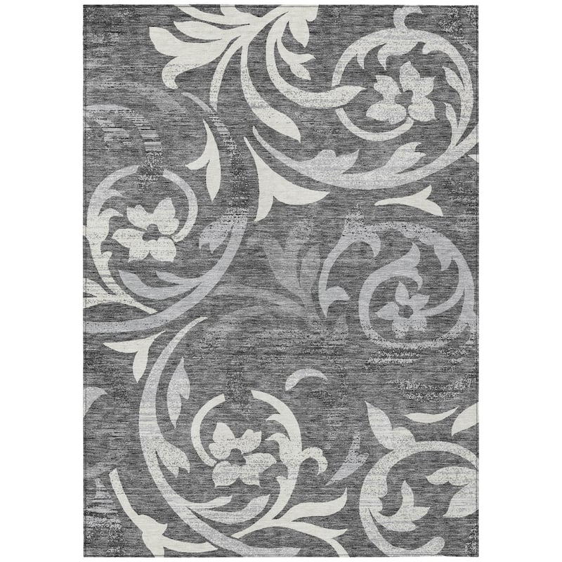 HomeRoots Floral Transitional Rectangle Outdoor Rug