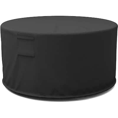 Round Outdoor Fire Pit Cover - Polyester Exterior Circular Winter Cover for Fire Pit - Waterproof and UV-Resistant
