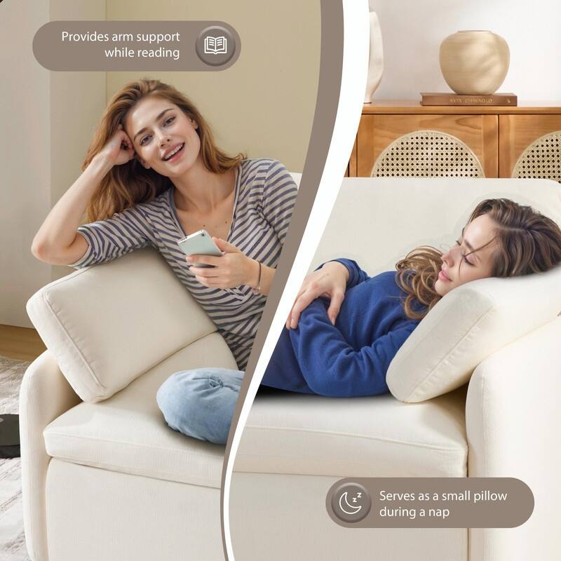 50" x 43" Oversized Chenille Accent Chair, Wide Deep Seat Upholstered Lounge Armchair with Pillows