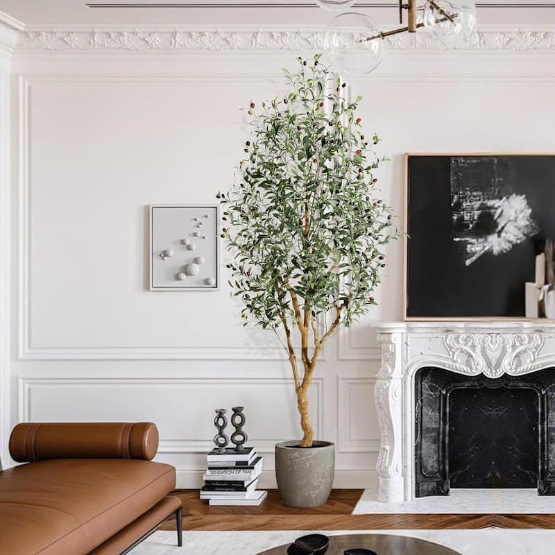 Artificial Faux Olive Tree with Planter for Home Decor