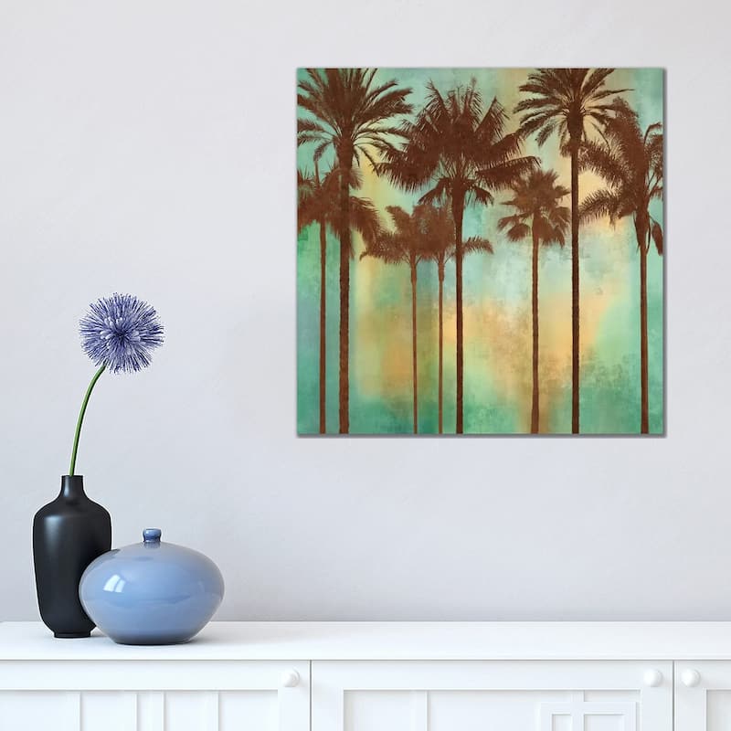 iCanvas "Aqua Palms II" by John Seba Canvas Print - 18x18x1.5
