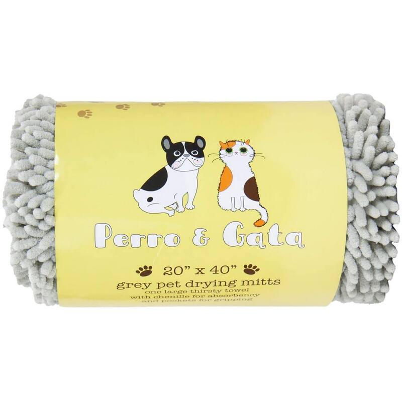 Perro & Gato Microfiber Chenille Pet Drying Mitt