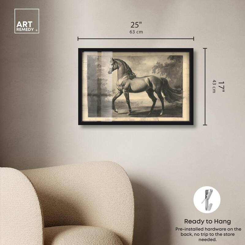 Sketch of a Stallion Shadowbox by Art Remedy