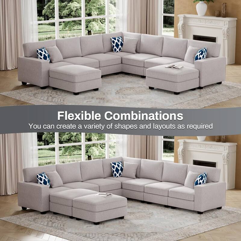 9 Piece Modular Flexible Combination Sectional