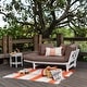 preview thumbnail 25 of 48, Cambridge Casual West Lake Convertible Wood Outdoor Sofa Daybed