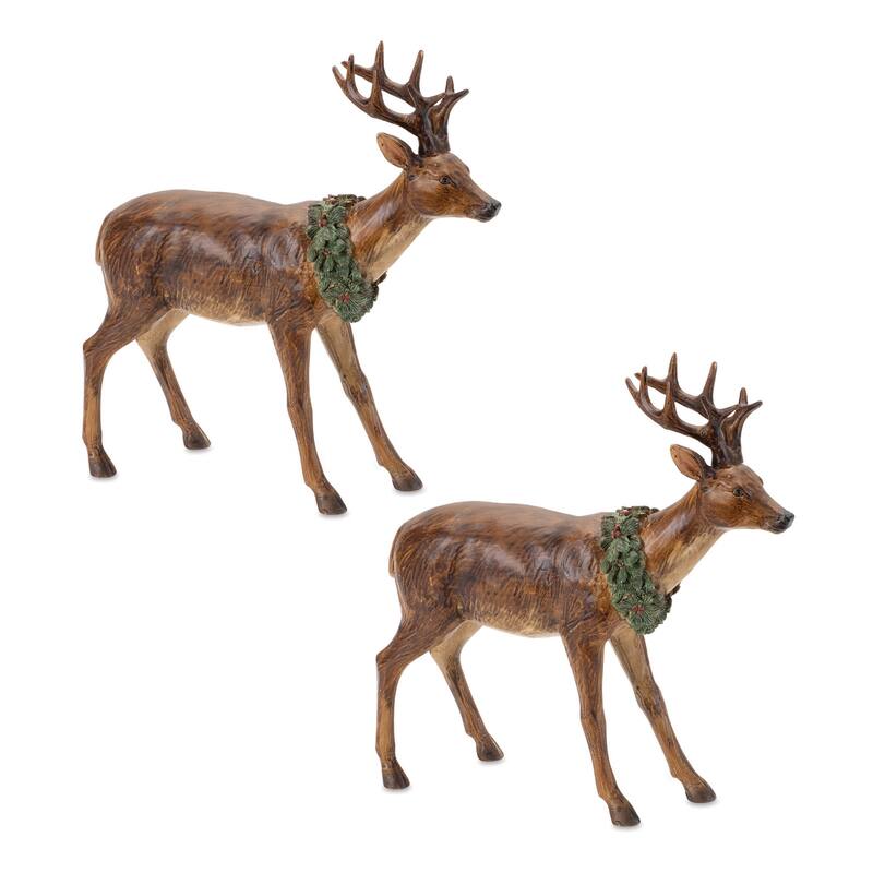 Winter Deer Figurine (Set of 2)