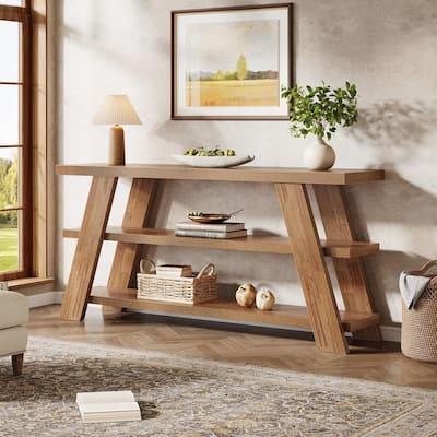 70.9" Extra Long Console Table with 3-Tier Storage