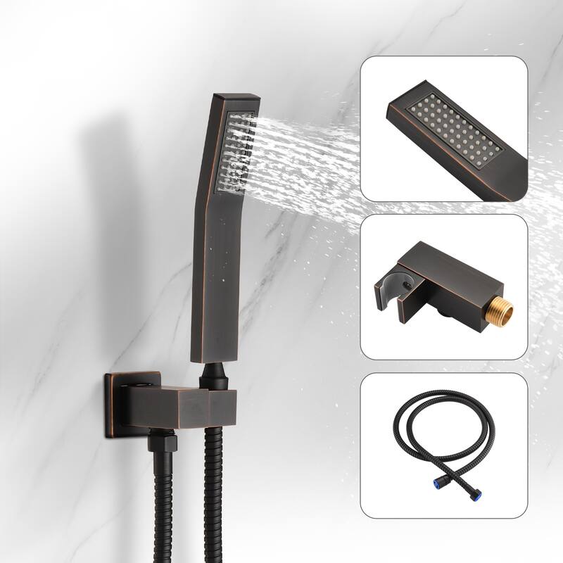 YASINU 2 Function Ceiling Mounted Square Rainfall Shower Head Bathroom Shower System Sets