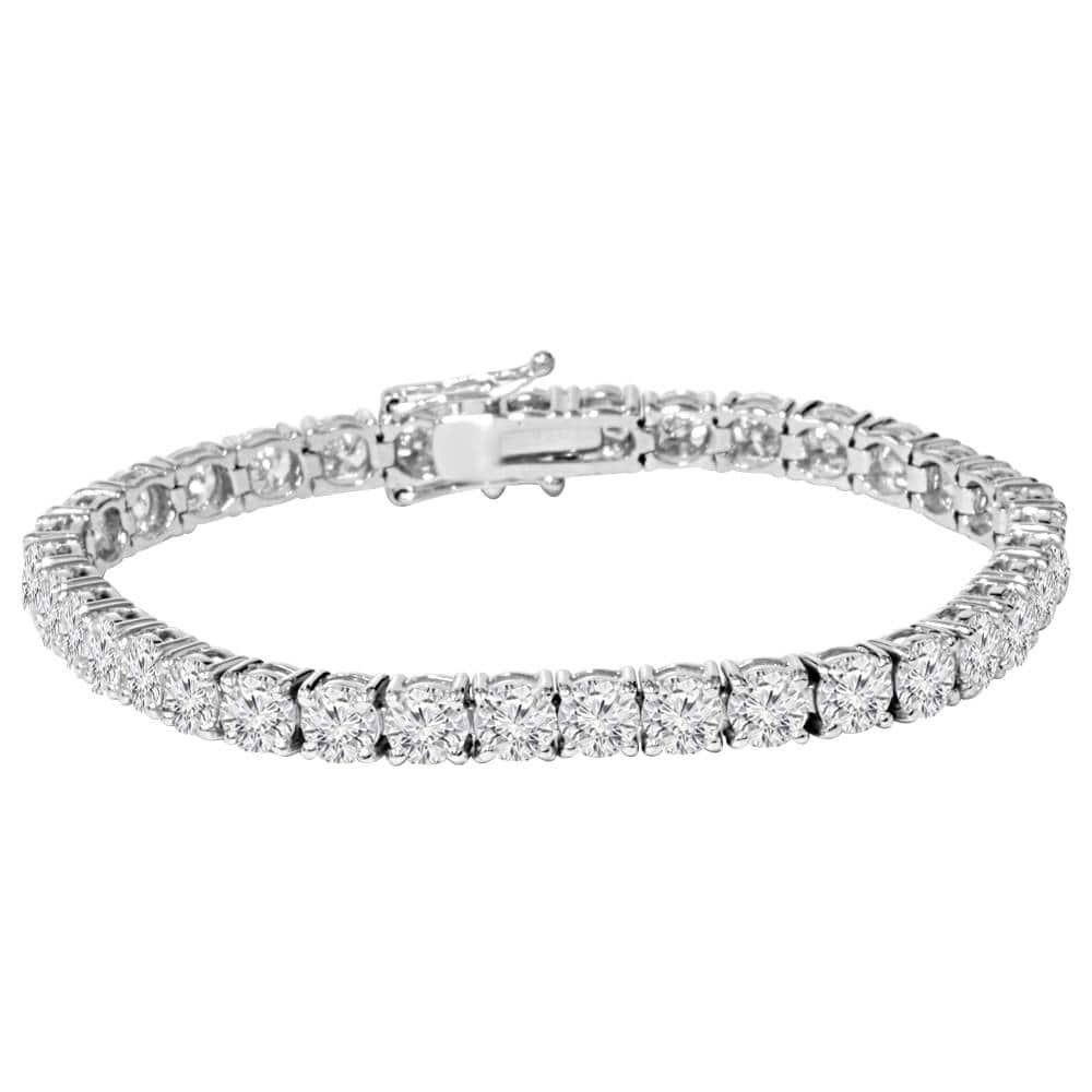 9 ct Genuine Diamond Tennis Bracelet 7" White Gold