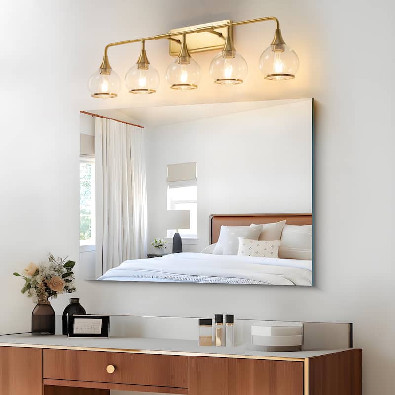 Modern Vanity Lights Dimmable Bathroom Light Fixtures with Glass Shade