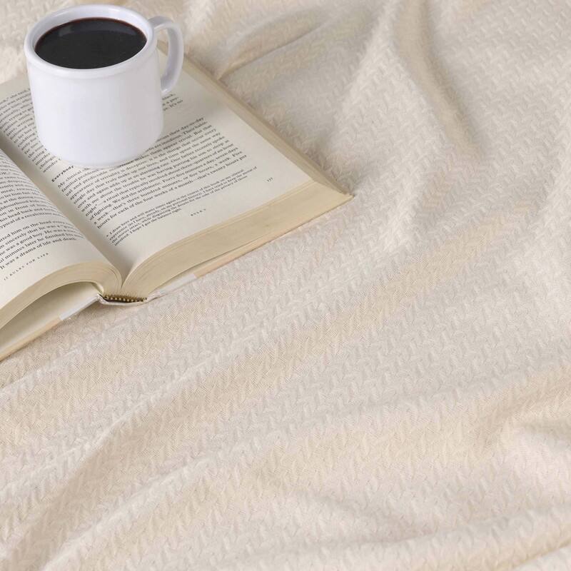 Blue Nile Mills Chevron Jacquard Dobby Weave Cotton Throw Blanket