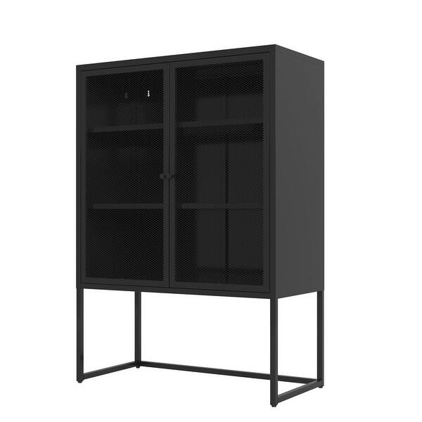 Black Metal Storage with 2 Mesh Doors Bed Bath & Beyond