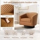 preview thumbnail 25 of 79, 2 Set Tufted PU Vegan Leather Swivel Barrel Chair with Nailheads Trim