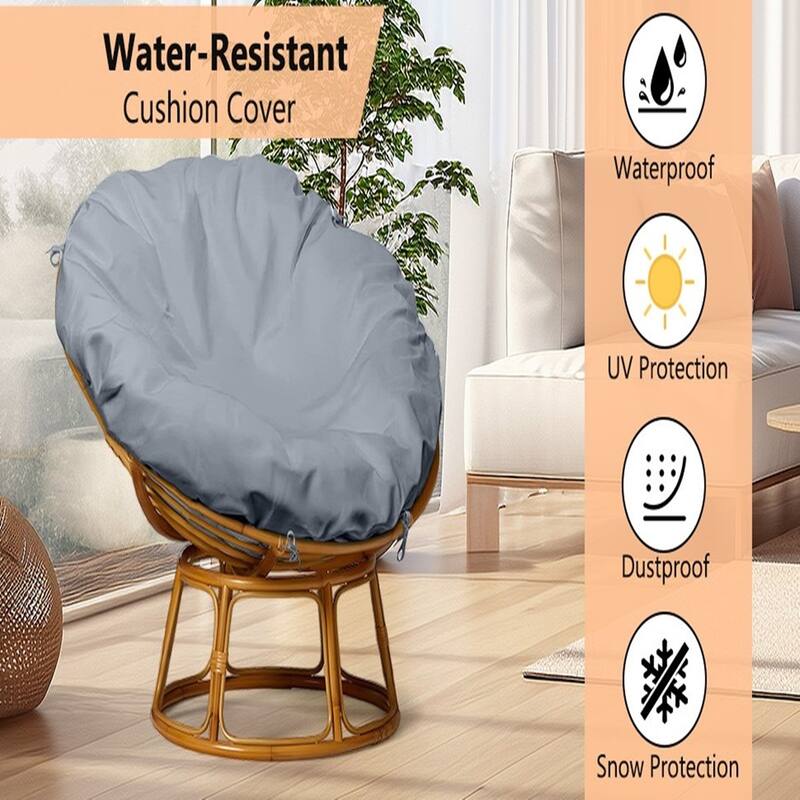 Waterproof Cushion Cover - Oxford Fabric with Zipper, 55"x55" Indoor/Outdoor Protector, Gray - 50''x50"