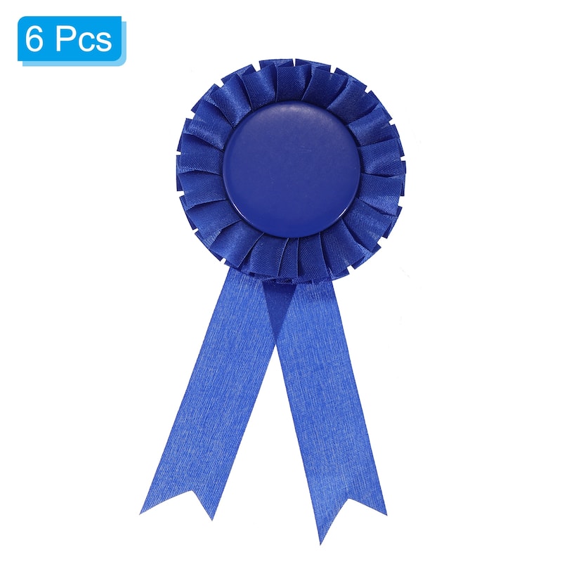 6Pcs Blank Award Ribbon, Rosette Ribbon Prize Recognition Ribbon