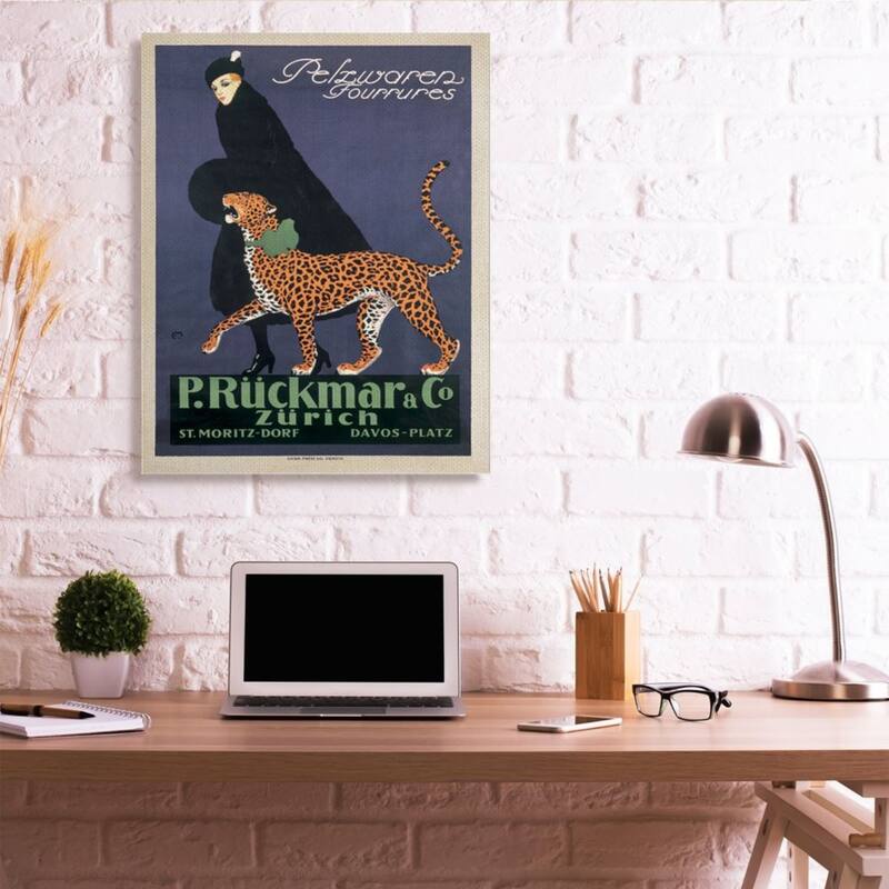 Stupell Vintage Women's Fashion Campaign with Leopard Canvas Wall Art