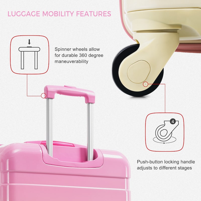 Luggage Sets ABS Hardshell 3pcs, Hardside Lightweight Durable Suitcase sets Spinner Wheels Suitcase with TSA Lock 20"24"28"