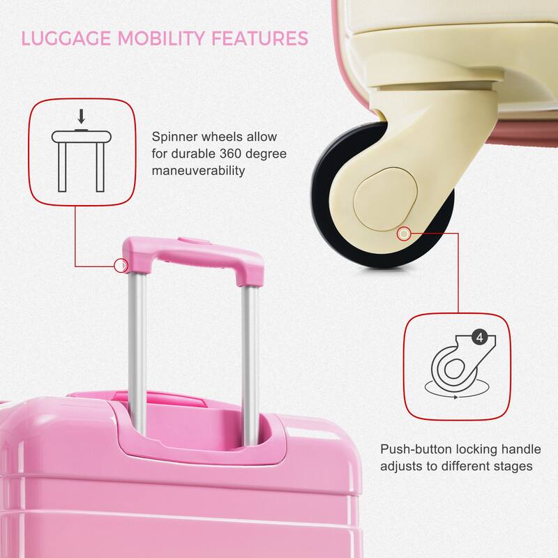 New Model Hardshell ABS Expandable Waterproof Travel Luggage Sets, Lightweight Durable Suitcases Set w/Tsa Lock & Wheels, 3PC