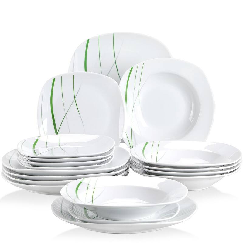 VEWEET Aviva Porcelain Dinnerware Set (Service for 6) - 18 Piece