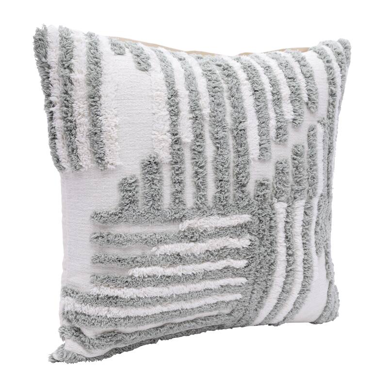Sevita Stacy Garcia Abstract Geometric Shag Decorative Throw Pillow