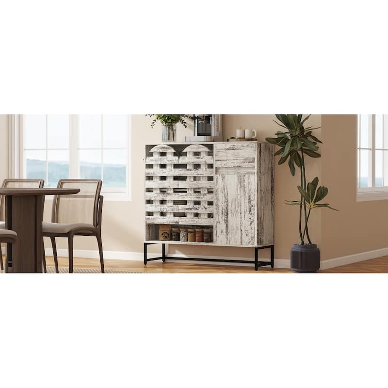 44.3"Sideboard Cabinet With Storage,Coffee Bar Console Table With Storage,Storage Cabinet With Arched Lattice Doors And Drawer