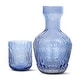 preview thumbnail 1 of 6, Elle Decor Bedside Night Water Carafe Glass Pitcher and Cup - 30 Oz Blue - 2 Piece - 30 Oz