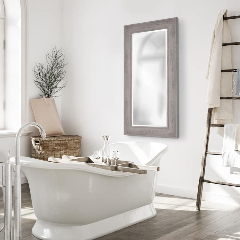Allan Andrews Ashford Gray Rectangular Framed Wall Mirror