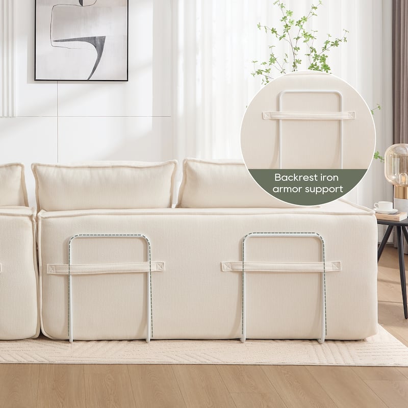 Modern Modular Sectional Sofa, Upholstered Cloud Couch with Deep Seats